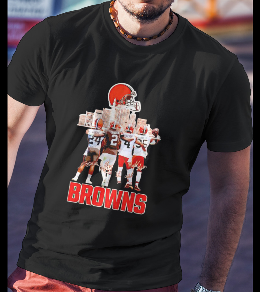 Browns Chubb Cooper Watson Garrett Cityscape Signatures T-Shirt