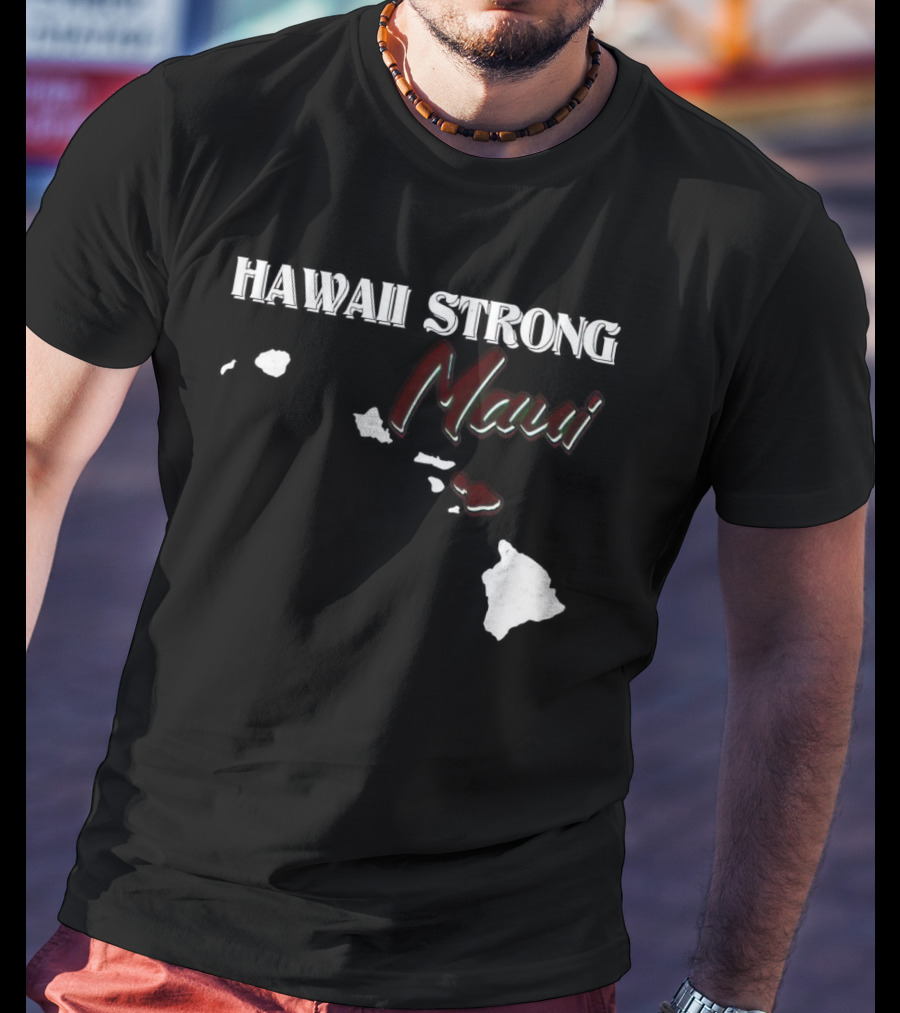 Hawaii Strong Maui Map T-Shirt