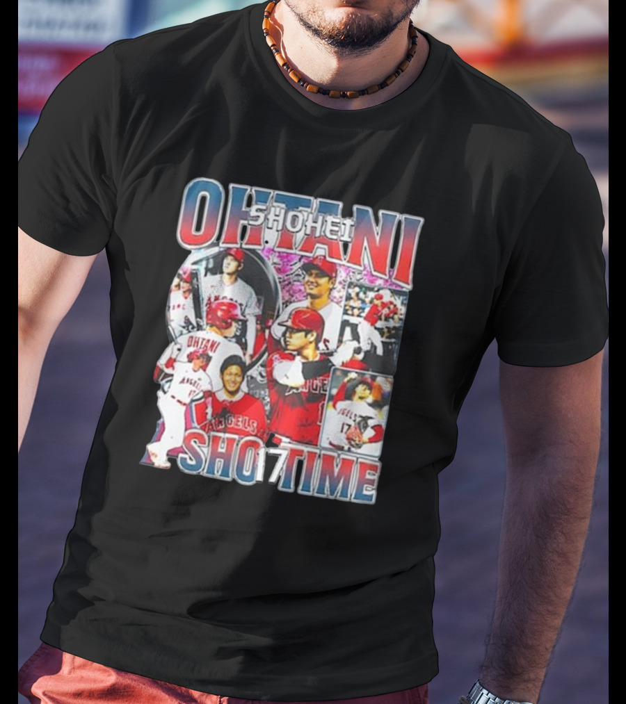Shohei Ohtani Angels Shotime Baseball Collage T-Shirt