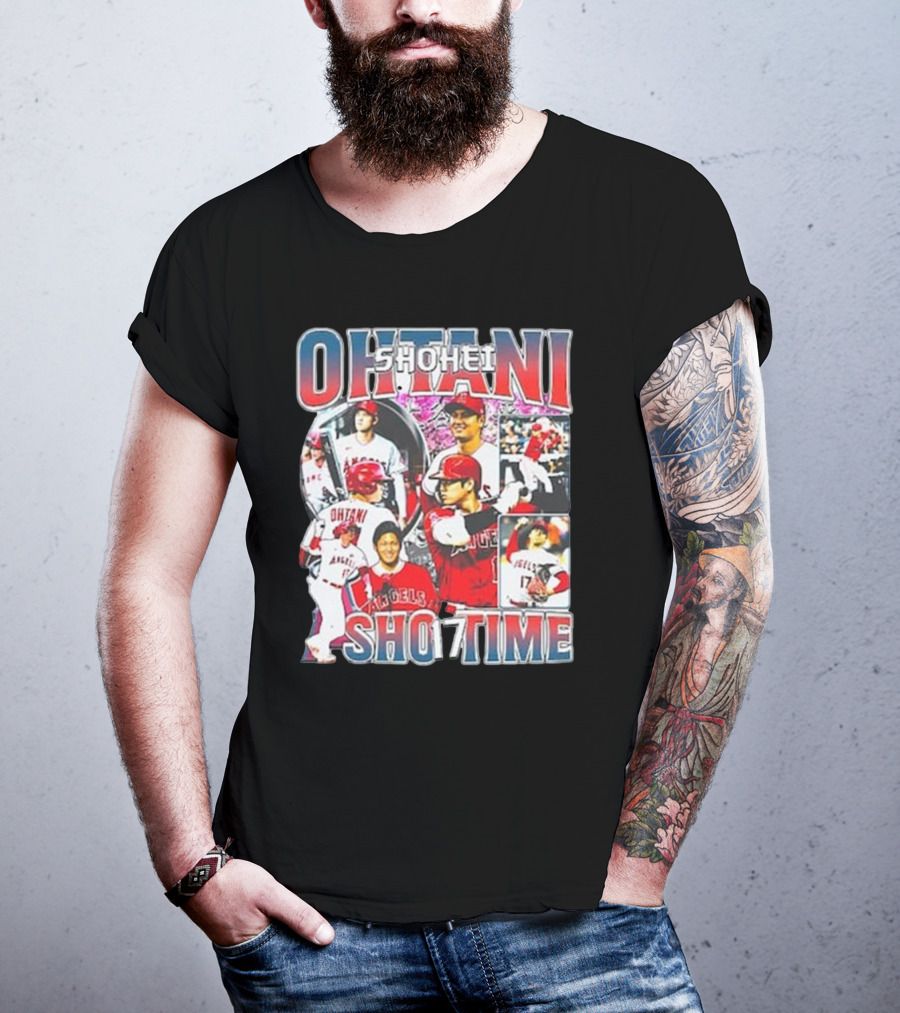Shohei Ohtani Angels Shotime Baseball Collage T-Shirt