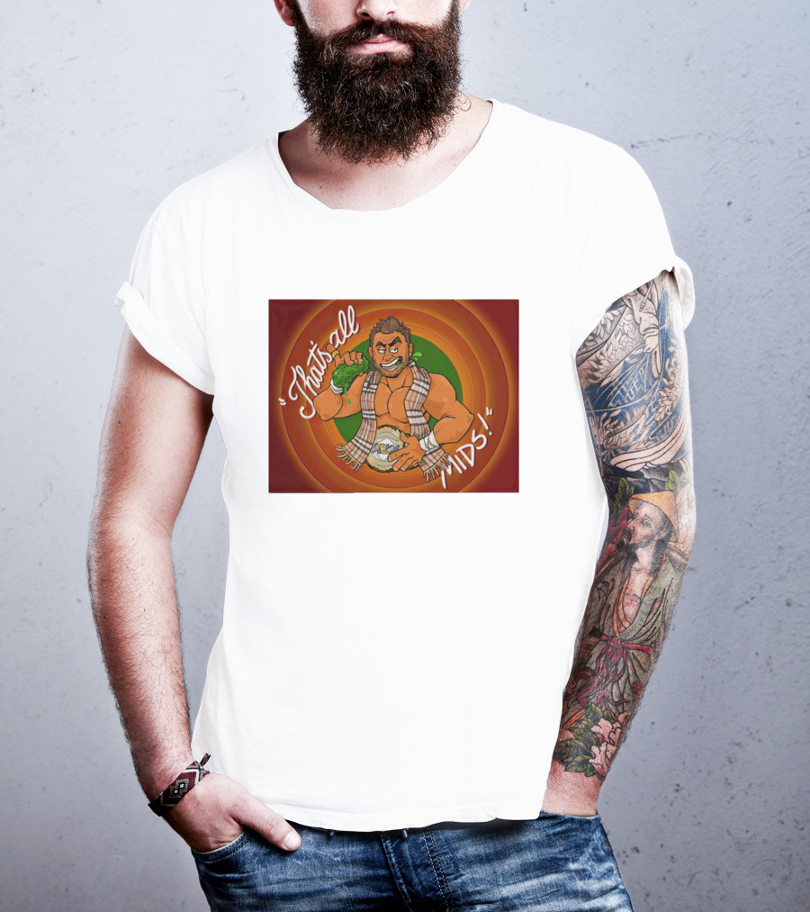 That's All Mids Wrestler Veggie Bowl Champion T-Shirt