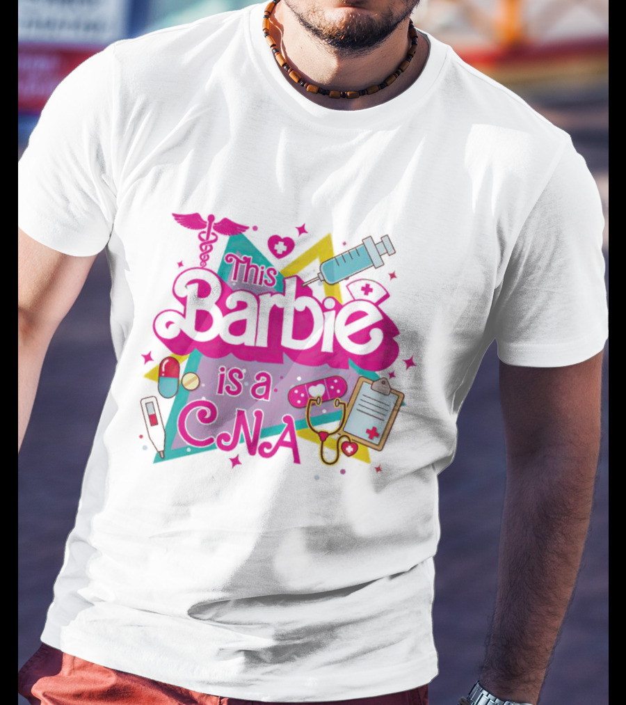 This Barbie Is A CNA Medical Icons And Nurse Tools T-Shirt
