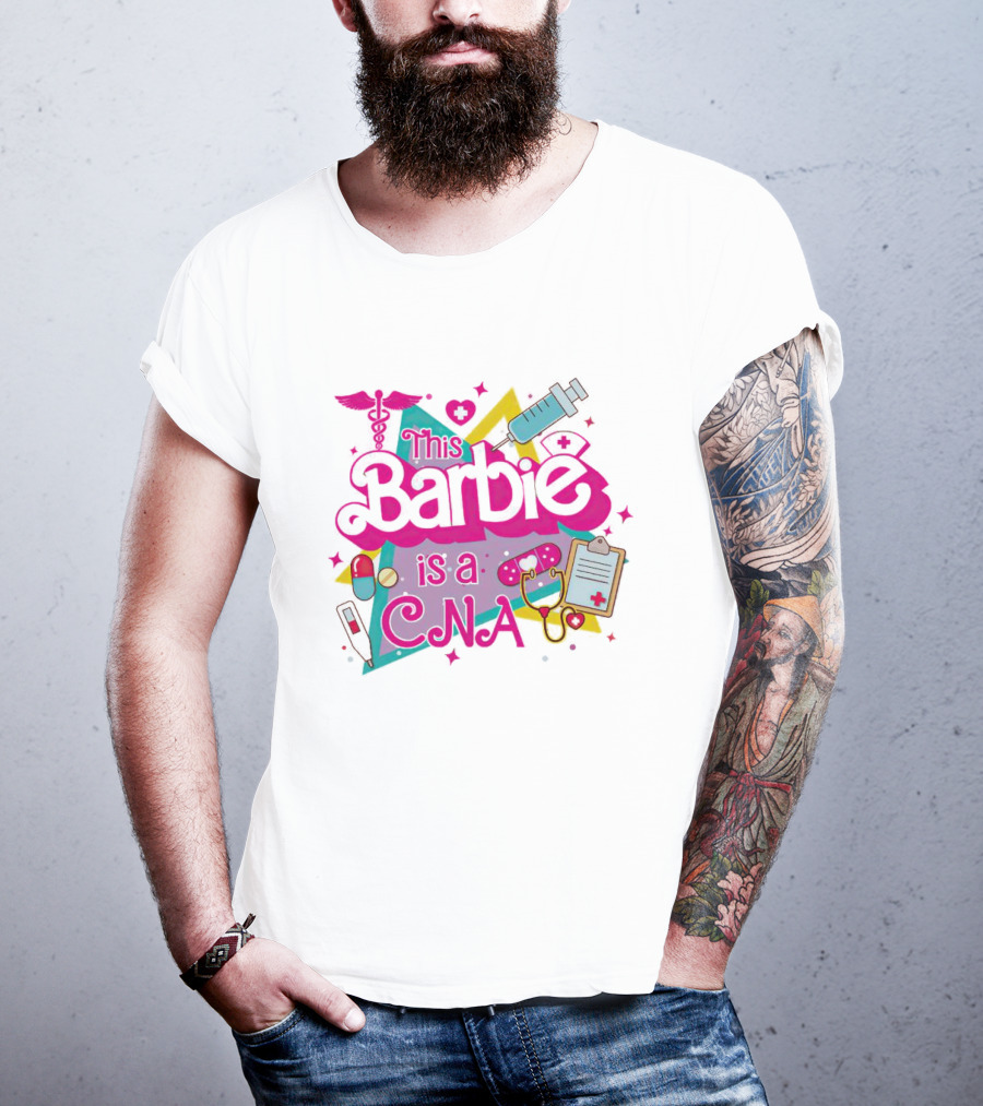 This Barbie Is A CNA Medical Icons And Nurse Tools T-Shirt
