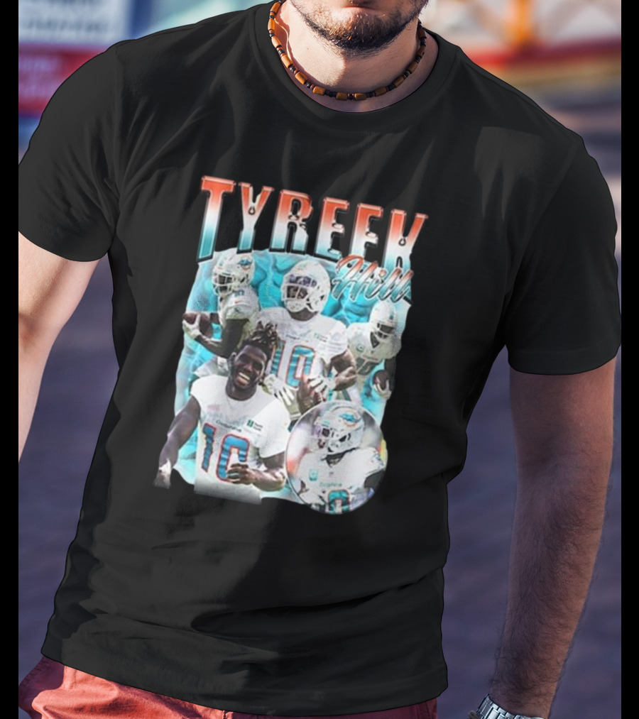 Tyreek Hill Miami Football Vintage Collage T-Shirt
