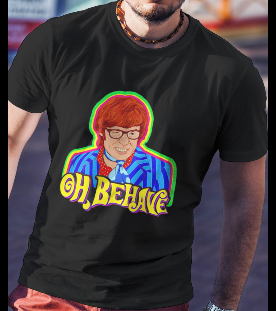 Austin Powers Oh Behave Vintage Style Psychedelic T-Shirt