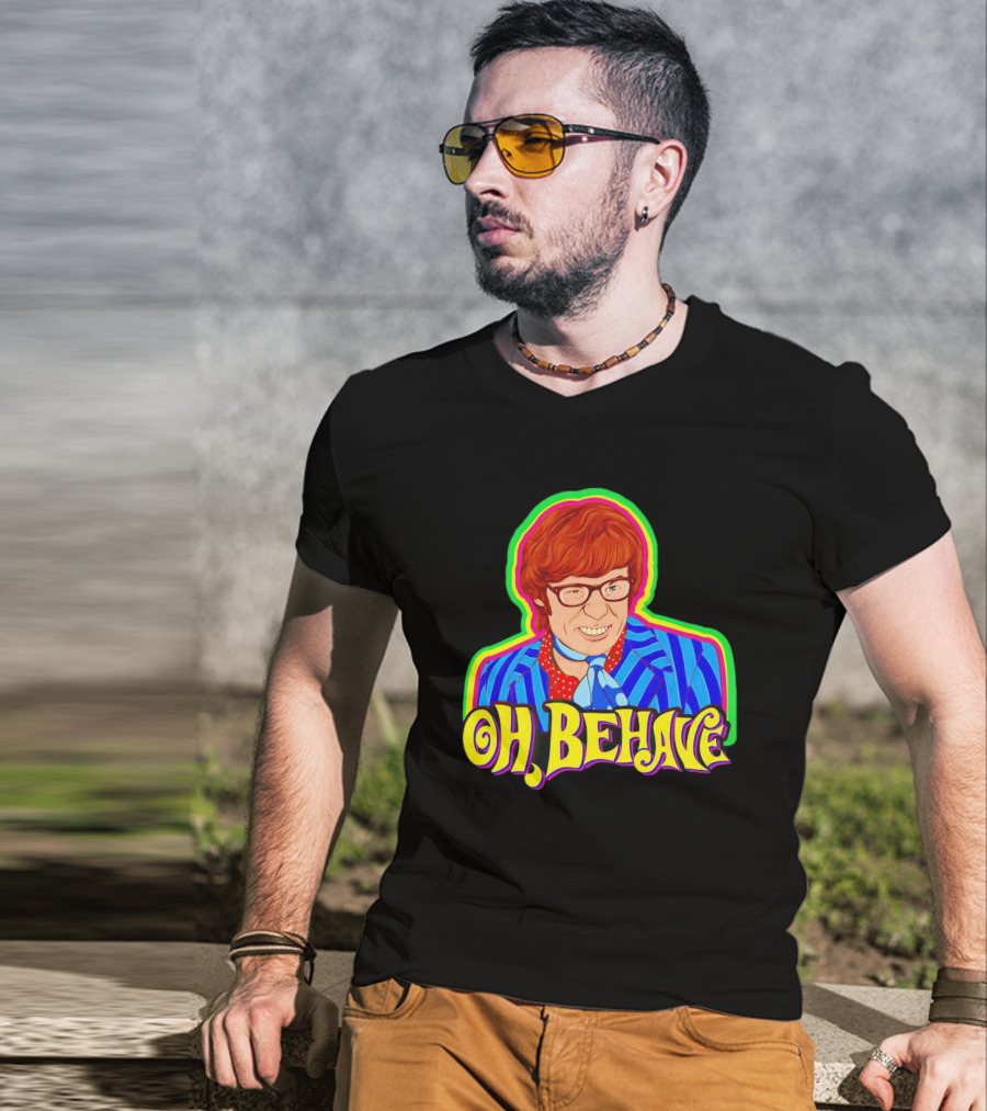 Austin Powers Oh Behave Vintage Style Psychedelic T-Shirt