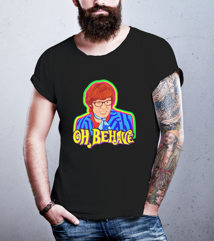 Austin Powers Oh Behave Vintage Style Psychedelic T-Shirt
