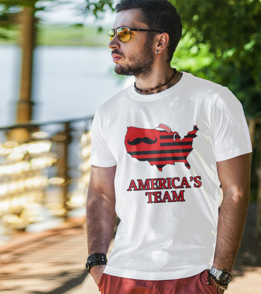 America's Team Moustache Map Cincinnati Men's Fashion T-Shirt