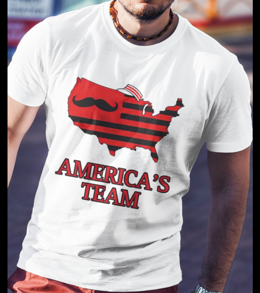 America's Team Moustache Map Cincinnati Men's Fashion T-Shirt
