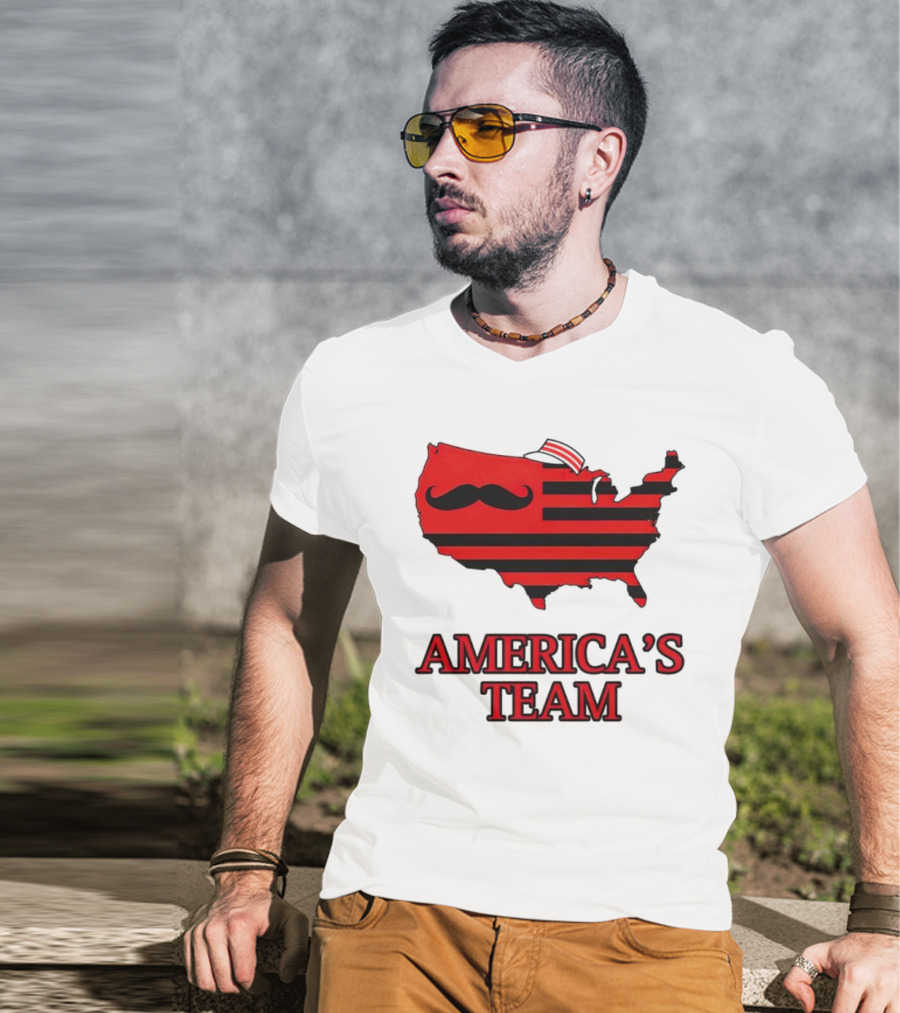 America's Team Moustache Map Cincinnati Men's Fashion T-Shirt