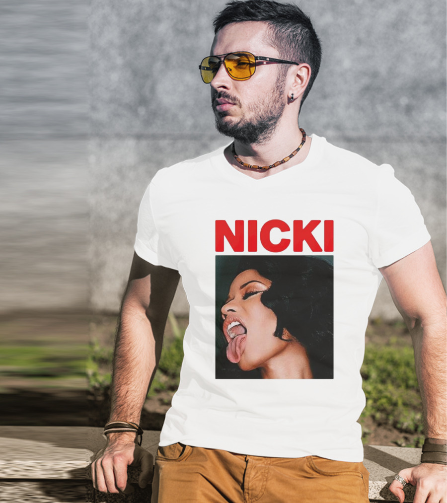 Nicki Sticking Out Tongue Image T-Shirt