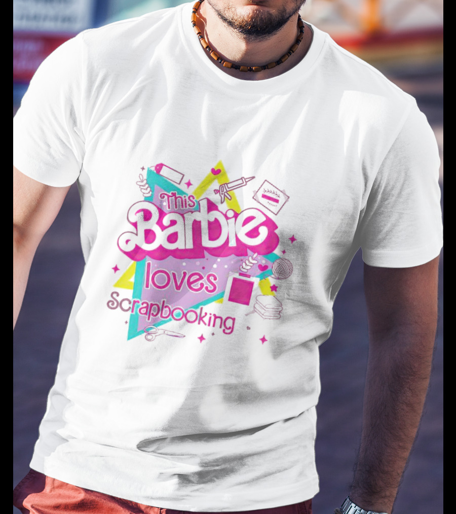 This Barbie Loves Scrapbooking Colorful Craft-Inspired T-Shirt