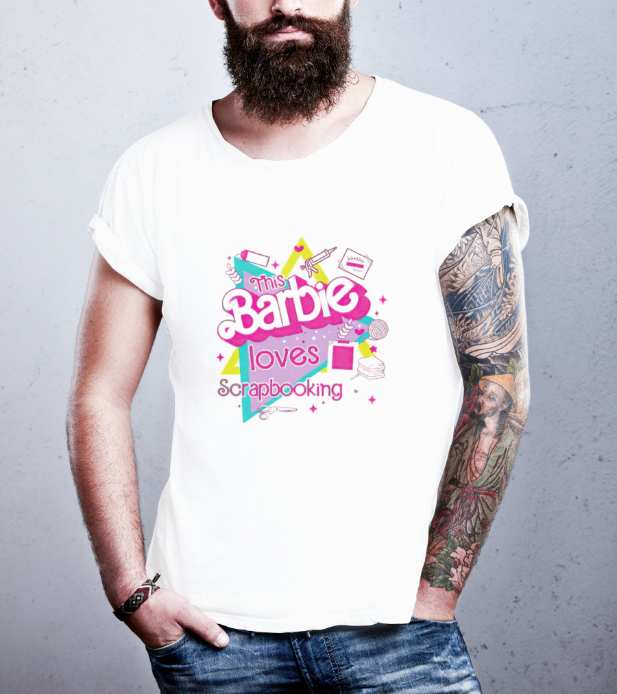 This Barbie Loves Scrapbooking Colorful Craft-Inspired T-Shirt