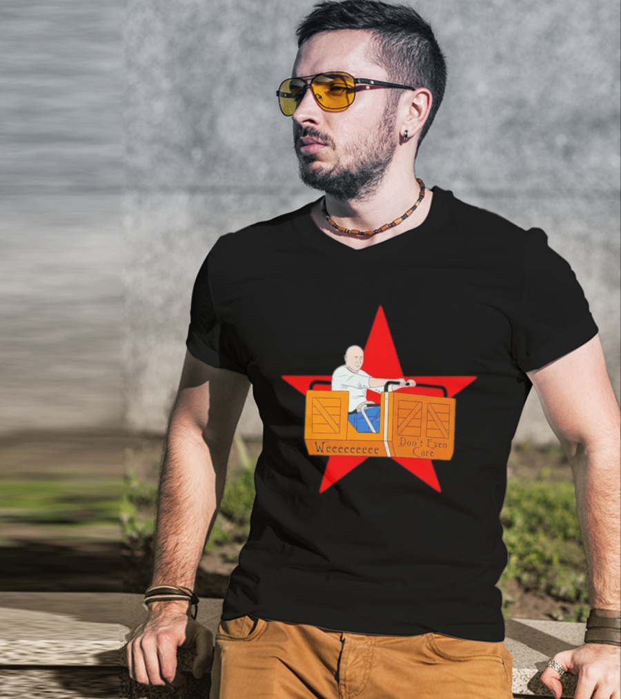 Weeeeeee Don't Even Care With Red Star Background Rollercoaster Ride T-Shirt