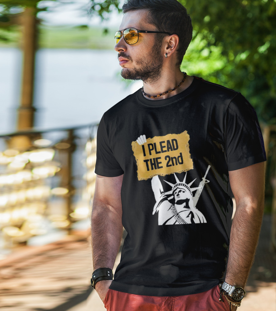 I PLEAD THE 2nd Statue Of Liberty Rifle Protest T-Shirt