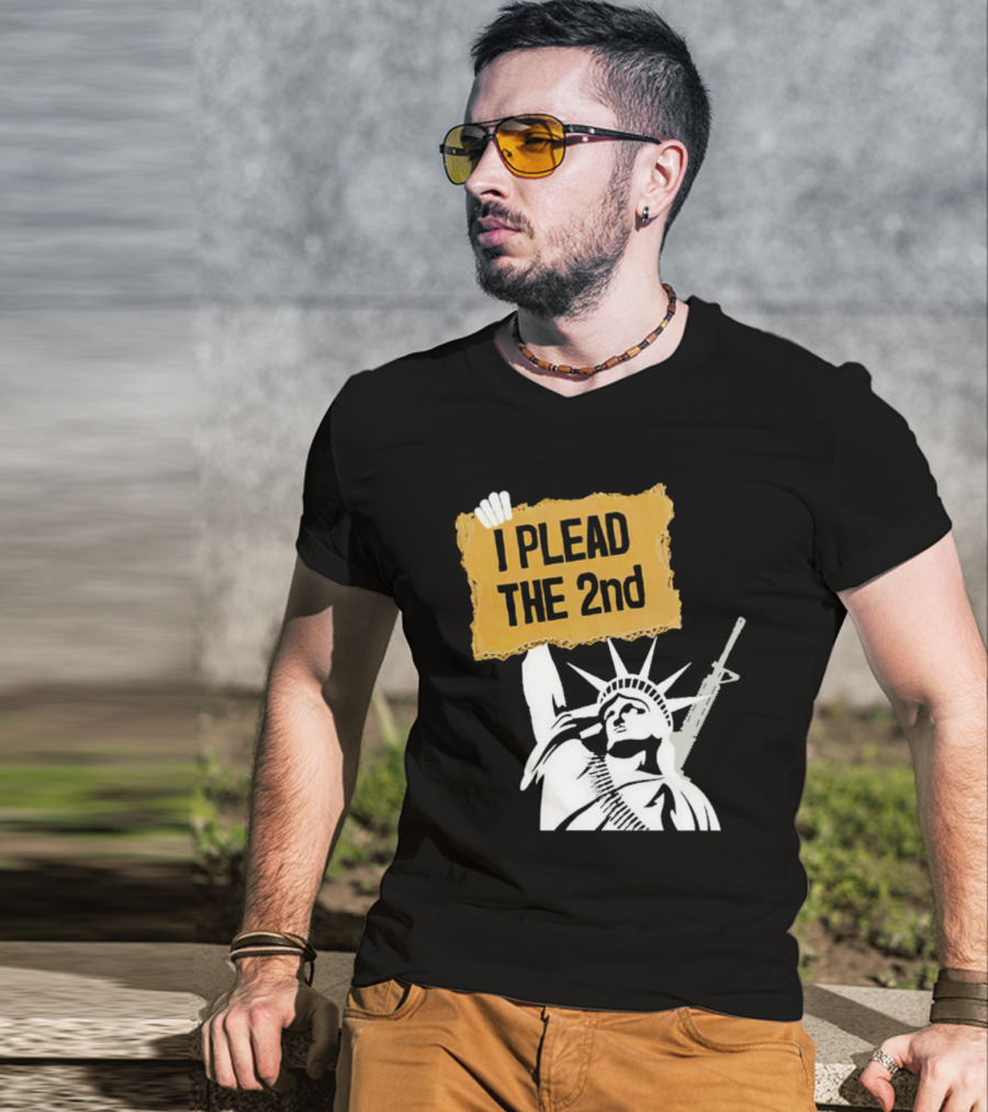 I PLEAD THE 2nd Statue Of Liberty Rifle Protest T-Shirt
