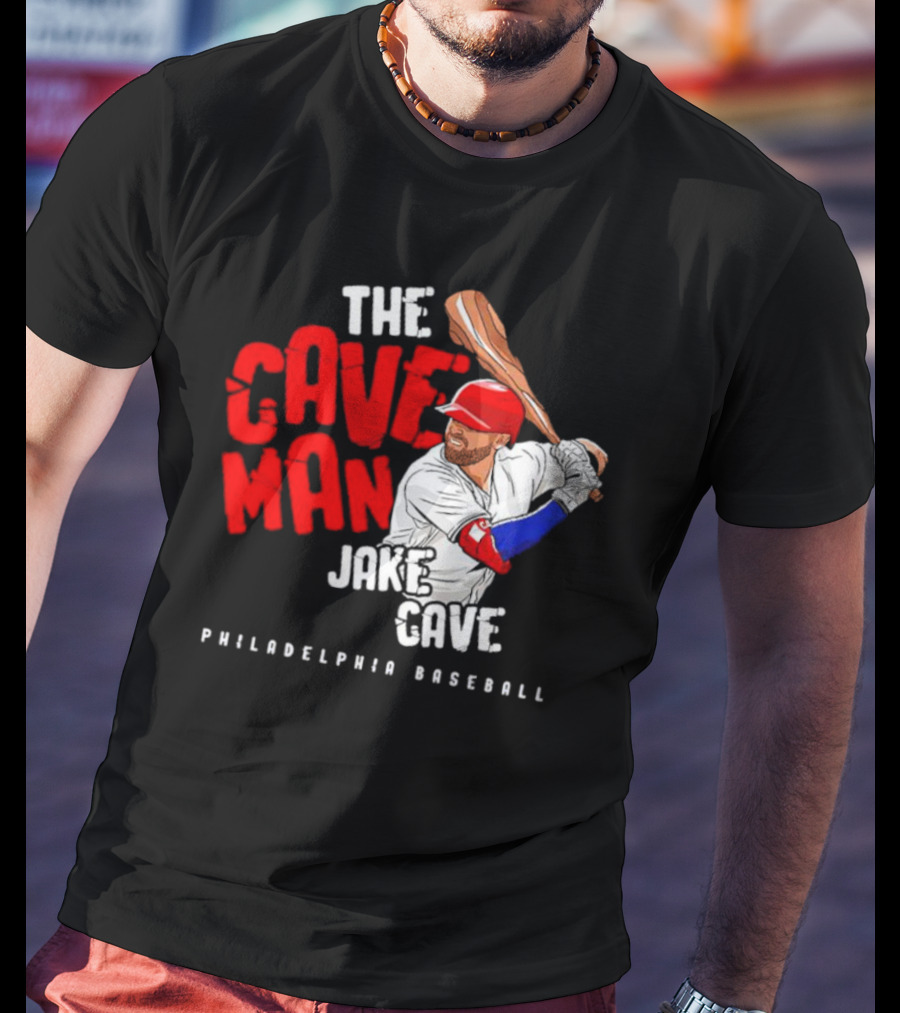 Jake Cave The Caveman Philadelphia Baseball Player T-Shirt