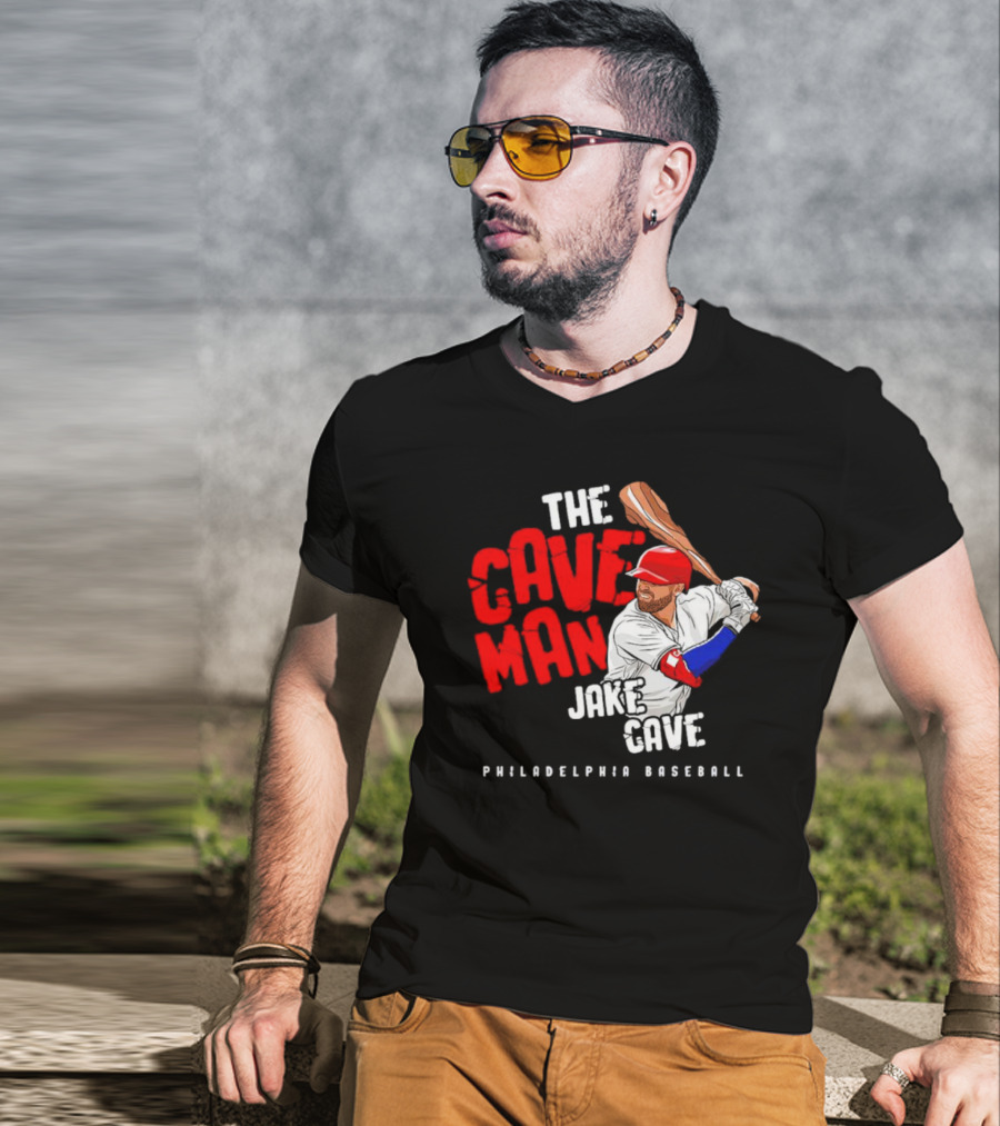 Jake Cave The Caveman Philadelphia Baseball Player T-Shirt