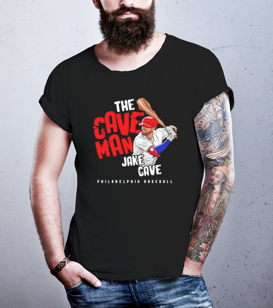Jake Cave The Caveman Philadelphia Baseball Player T-Shirt