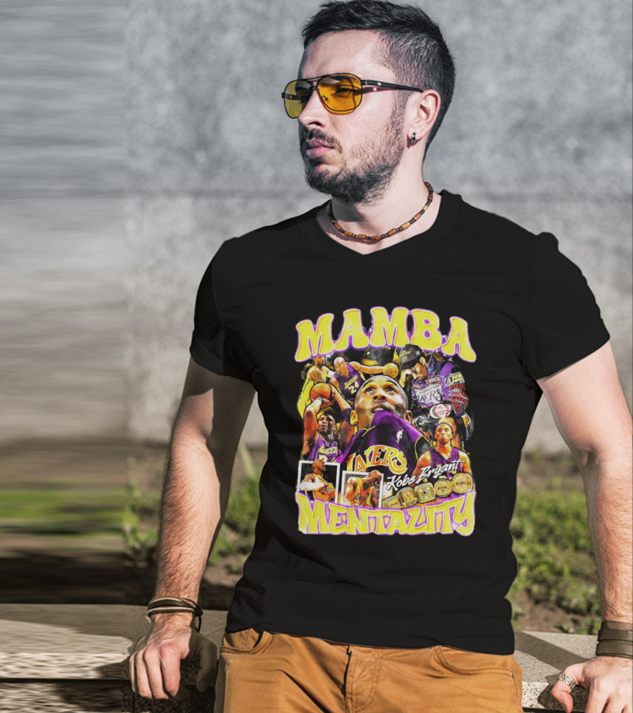 Mamba Mentality Lakers Kobe Bryant Rings Basketball Legend T-Shirt