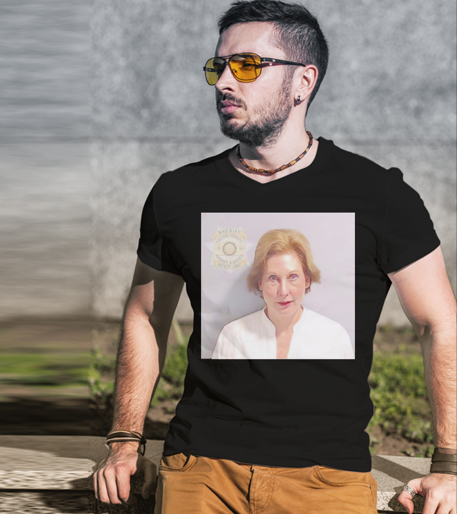 Sidney Powell Mugshot Fulton County Sheriff Badge T-Shirt