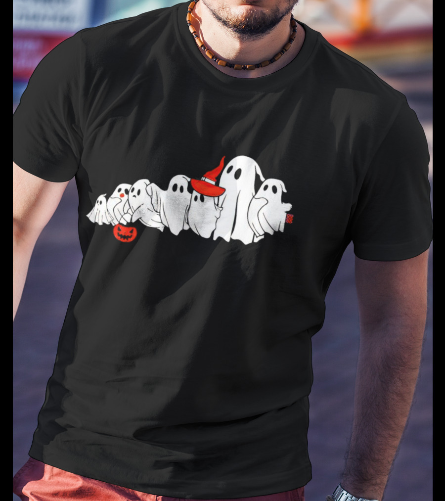 The Boograss State Ghosts Halloween Parade With Witch Hat And Pumpkin T-Shirt