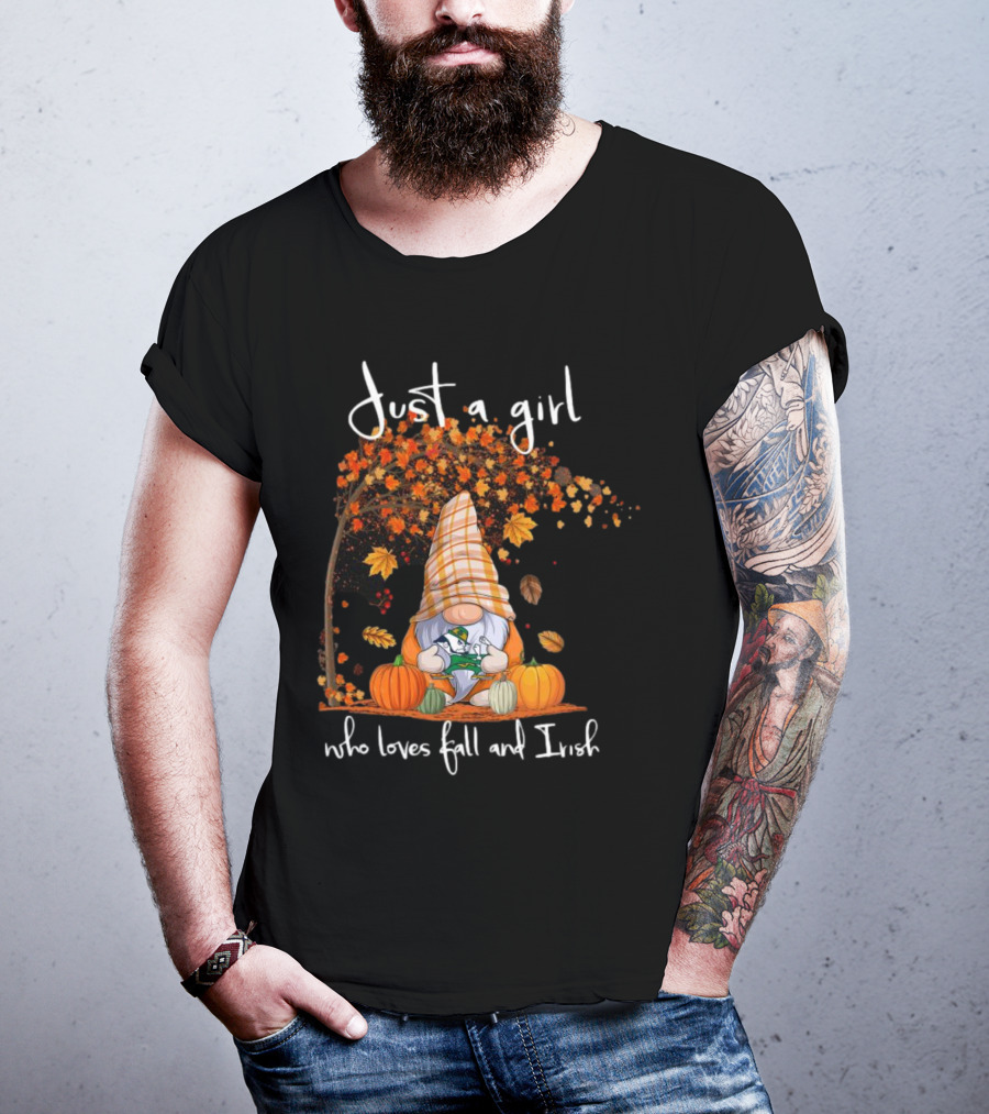 Just A Girl Who Loves Fall And Irish Gnome T-Shirt