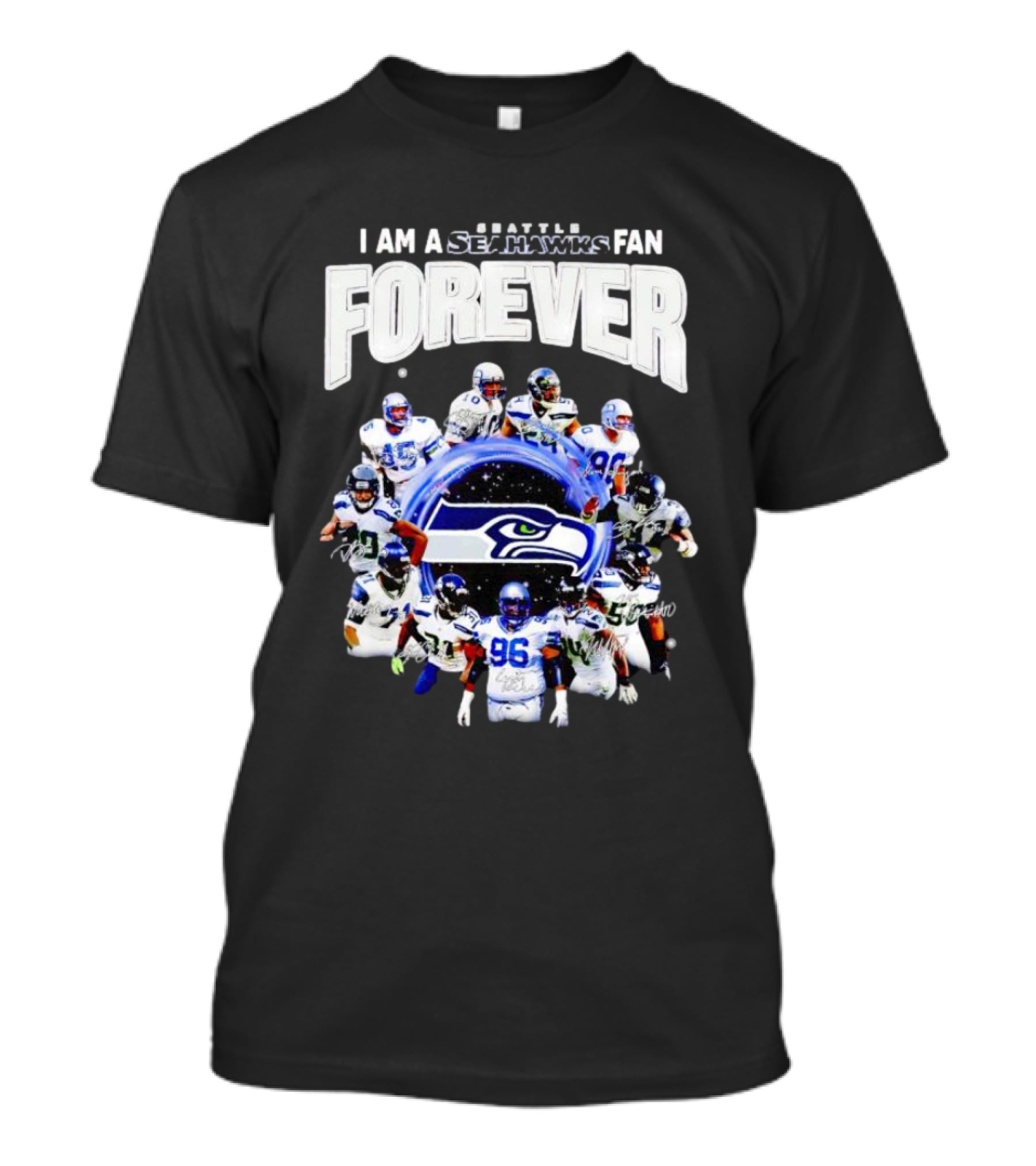I Am A Seattle Seahawks Fan Forever Signatures NFL Team Spirit T-Shirt