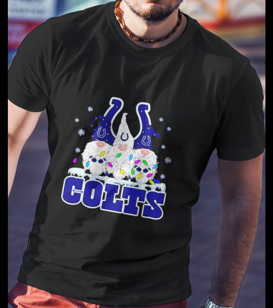 Indianapolis Colts Christmas Gnomes Football T-Shirt