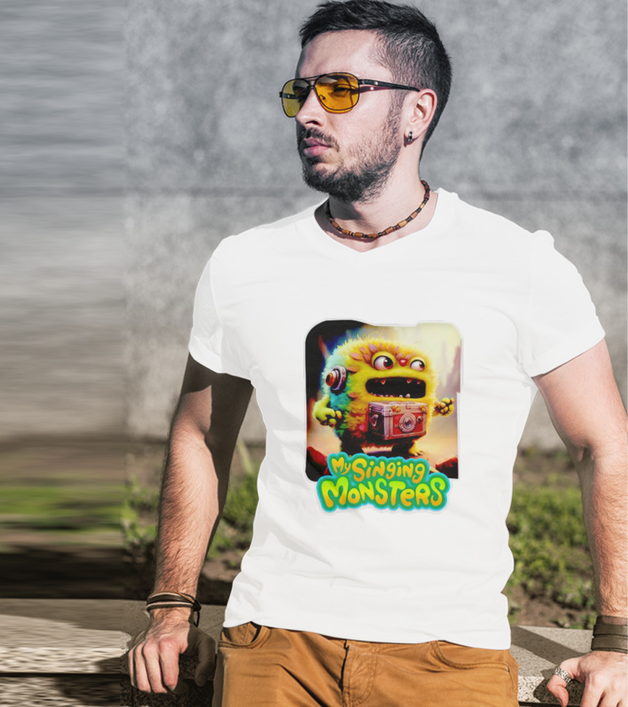 My Singing Monsters Colorful Furry Creature With Camera T-Shirt