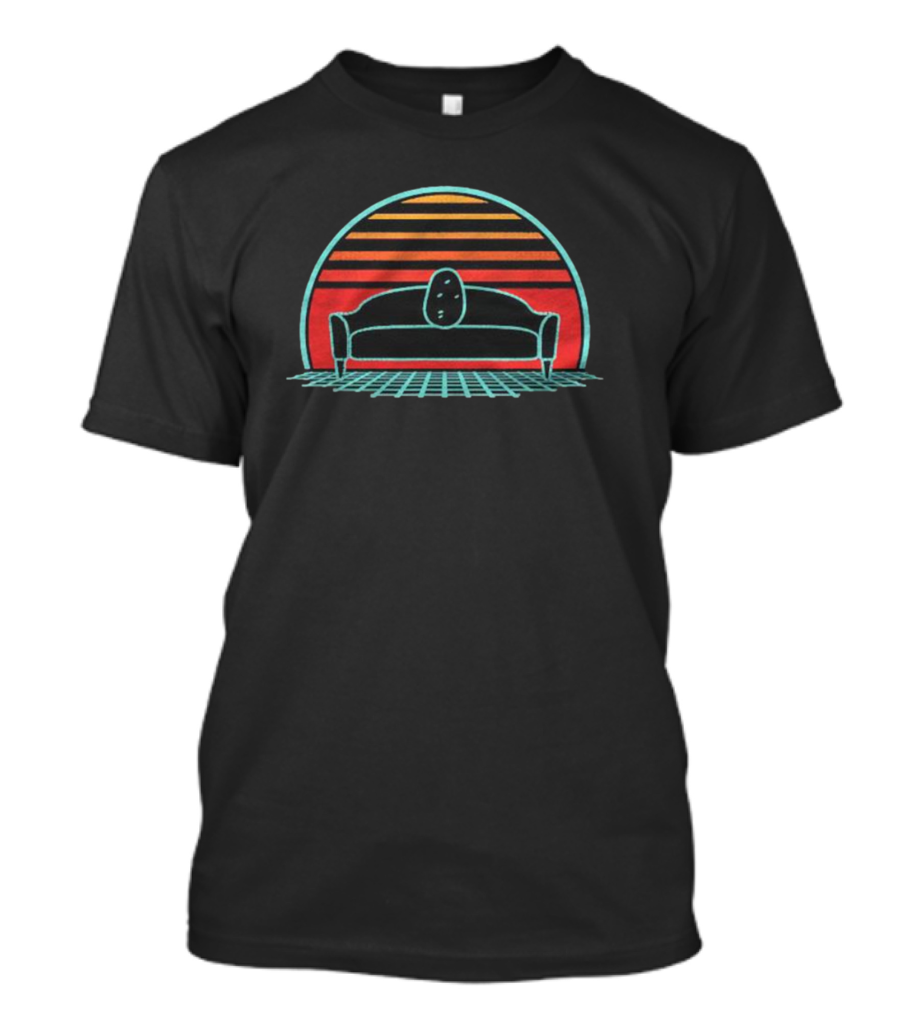 Retro 80s Style Couch Potato Vaporwave Aesthetic T-Shirt