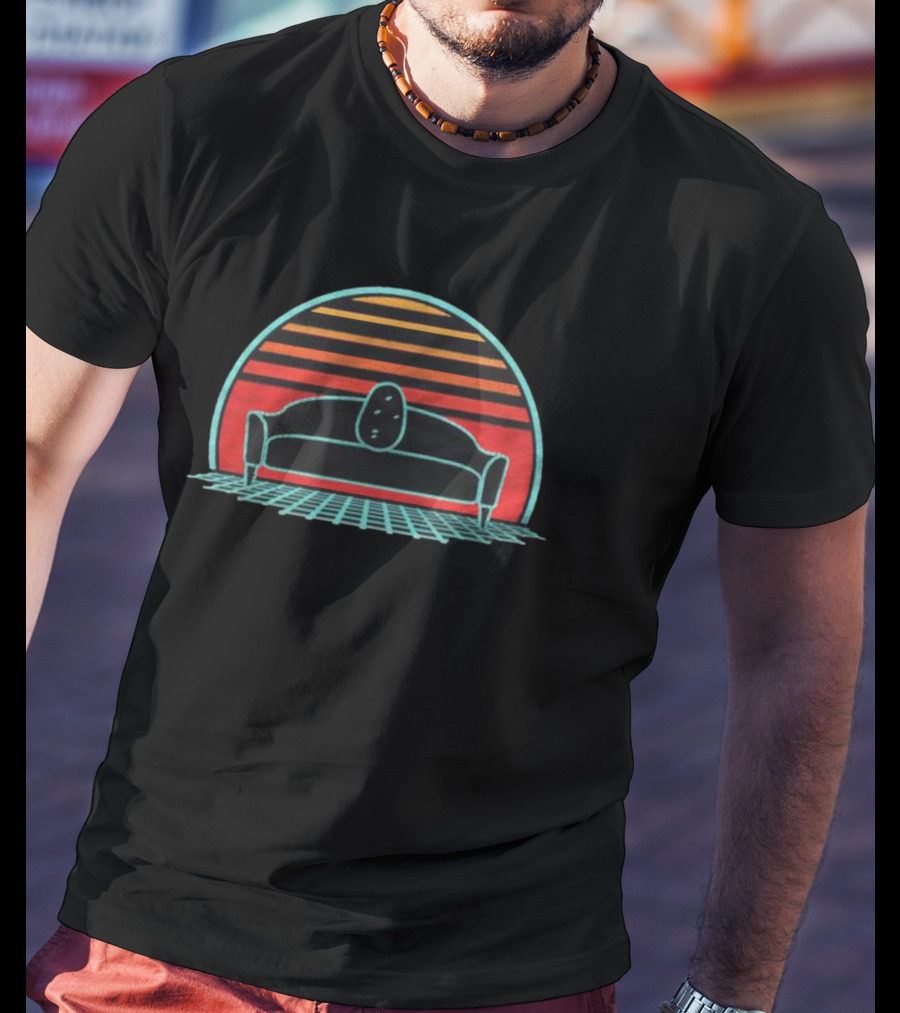 Retro 80s Style Couch Potato Vaporwave Aesthetic T-Shirt