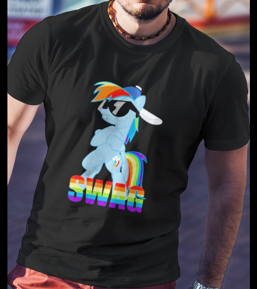 Rainbow Dash Swag With Pony And Cap T-Shirt