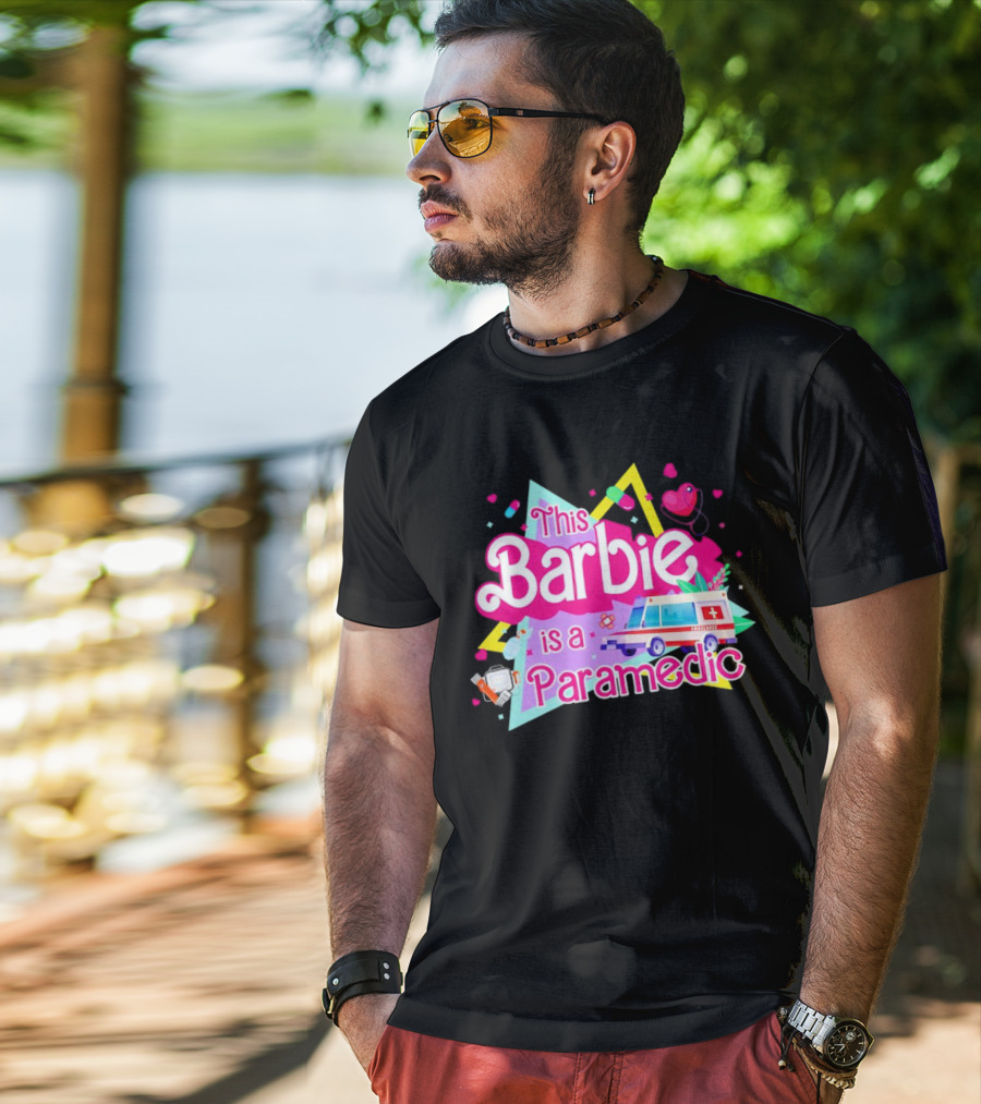This Barbie Is A Paramedic With Ambulance And Medical Icons T-Shirt