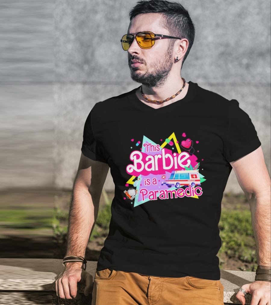 This Barbie Is A Paramedic With Ambulance And Medical Icons T-Shirt
