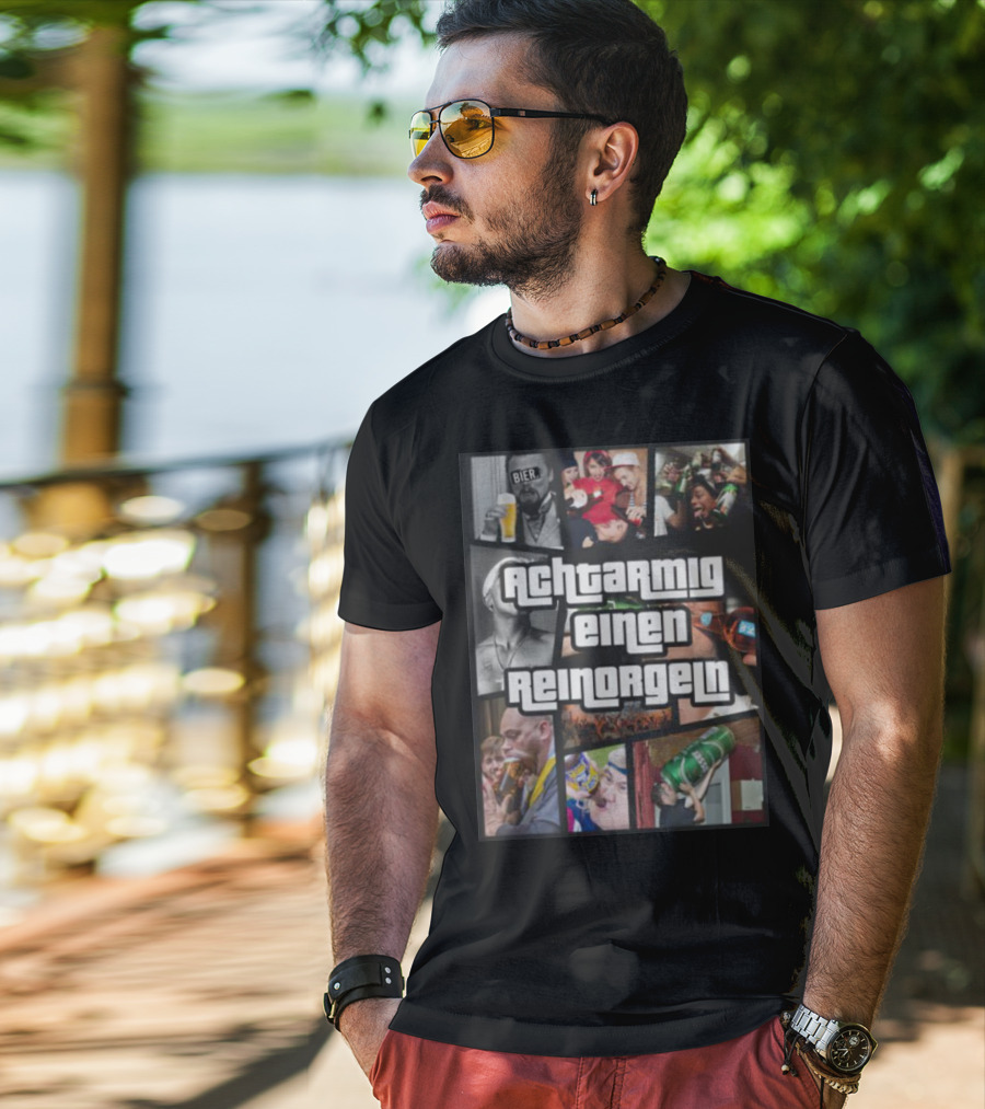 Achtarmig Einen Reinorgeln Bier Party Collage T-Shirt
