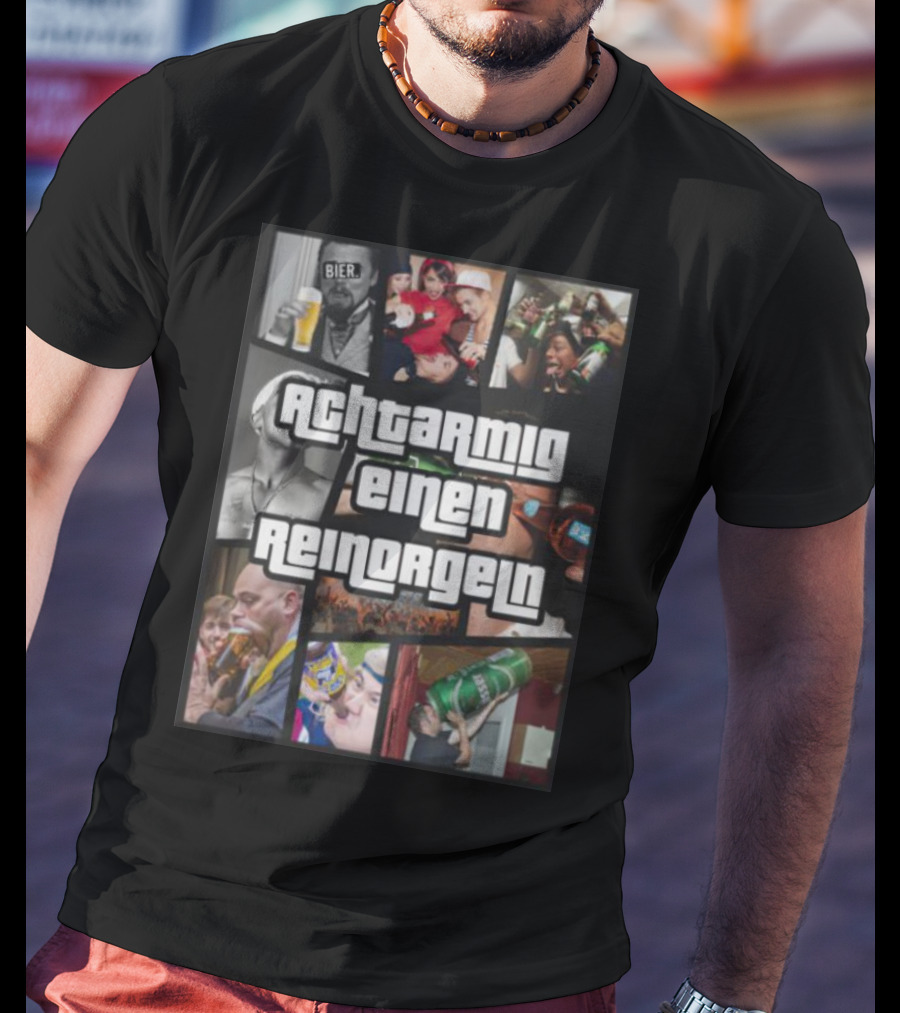 Achtarmig Einen Reinorgeln Bier Party Collage T-Shirt