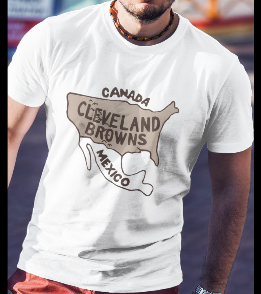 Cleveland Browns Canada Mexico Map T-Shirt
