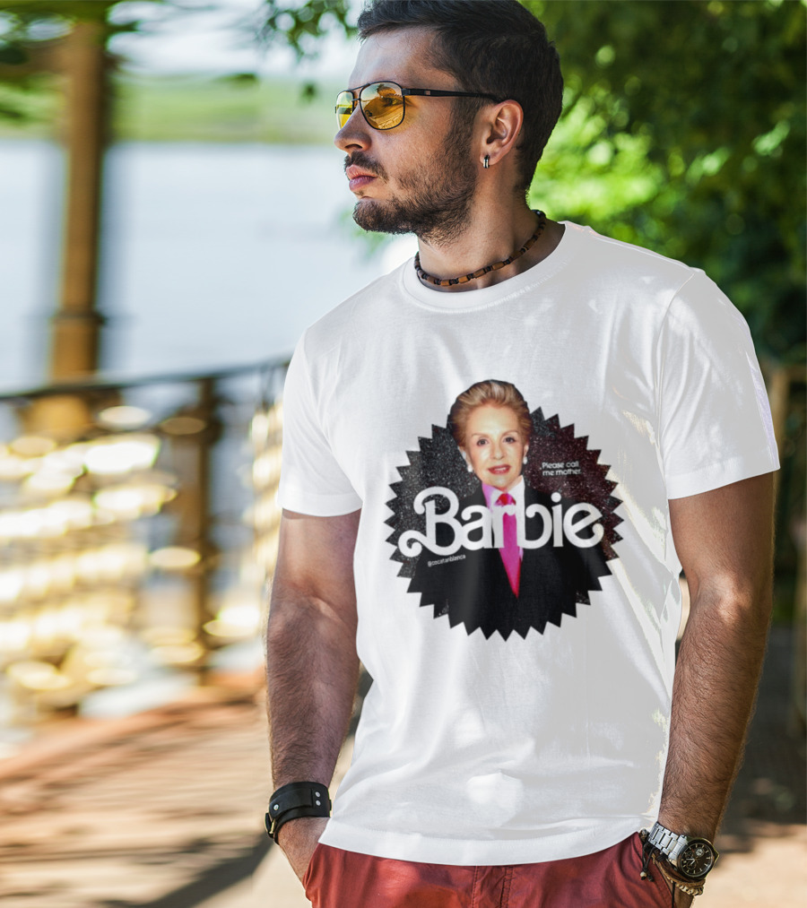 Please Call Me Mother Barbie Black Starburst T-Shirt