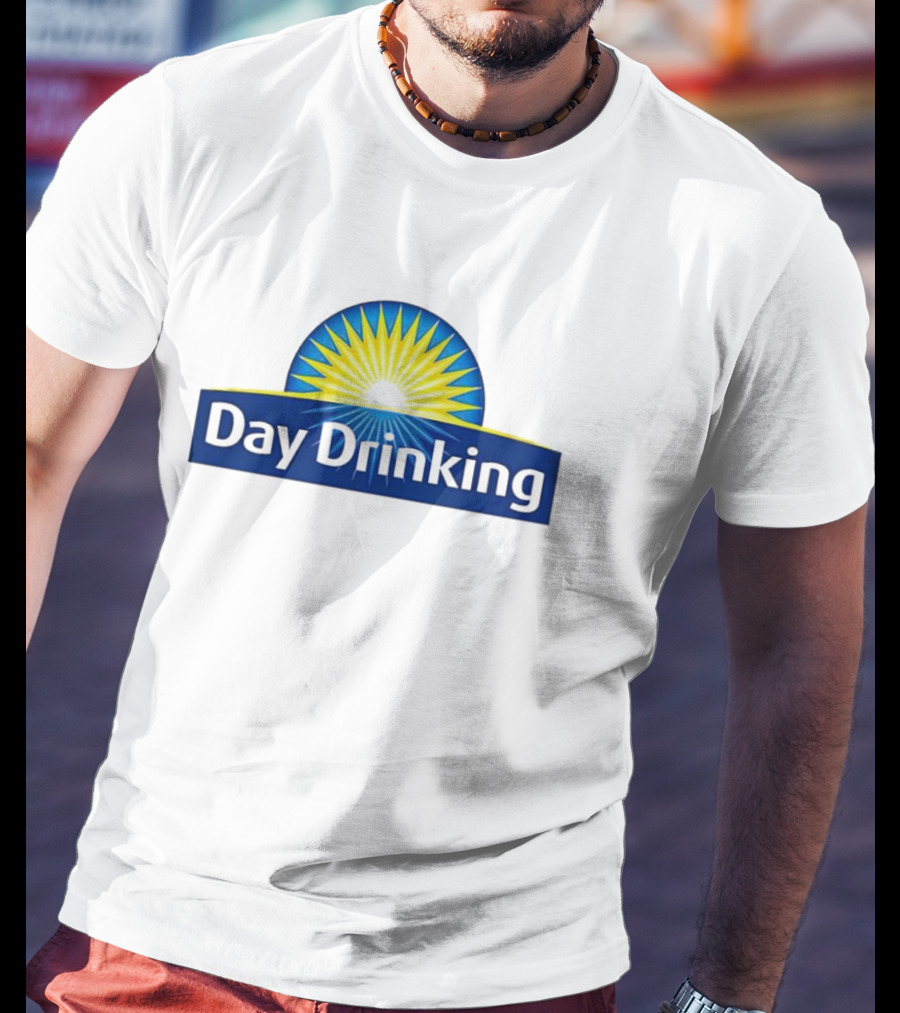 Day Drinking Blue And Yellow Sunburst T-Shirt