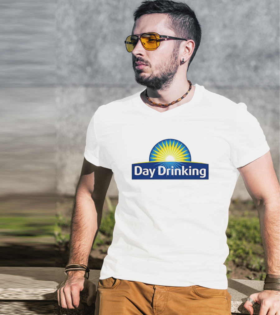 Day Drinking Blue And Yellow Sunburst T-Shirt