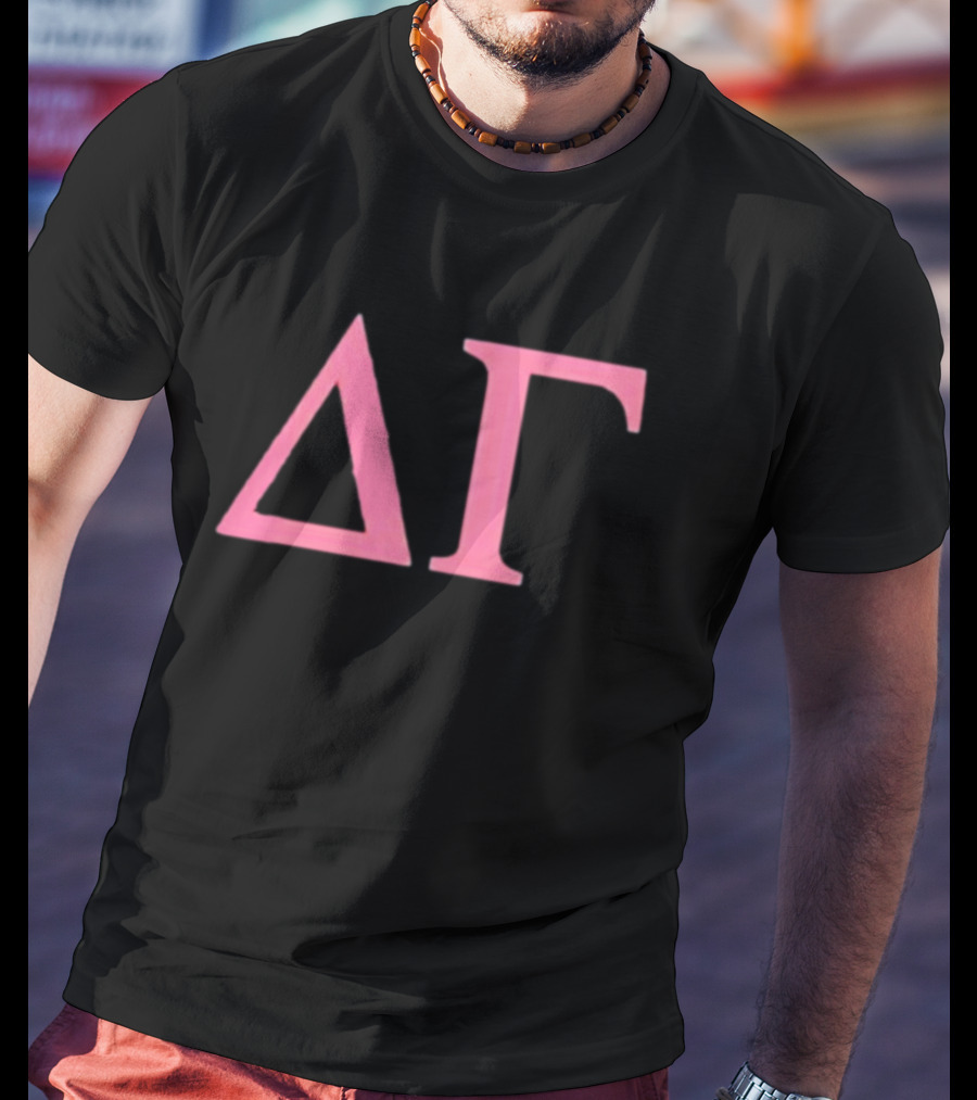 Delta Gamma World Famous ΔΓ Pink Lettering T-Shirt