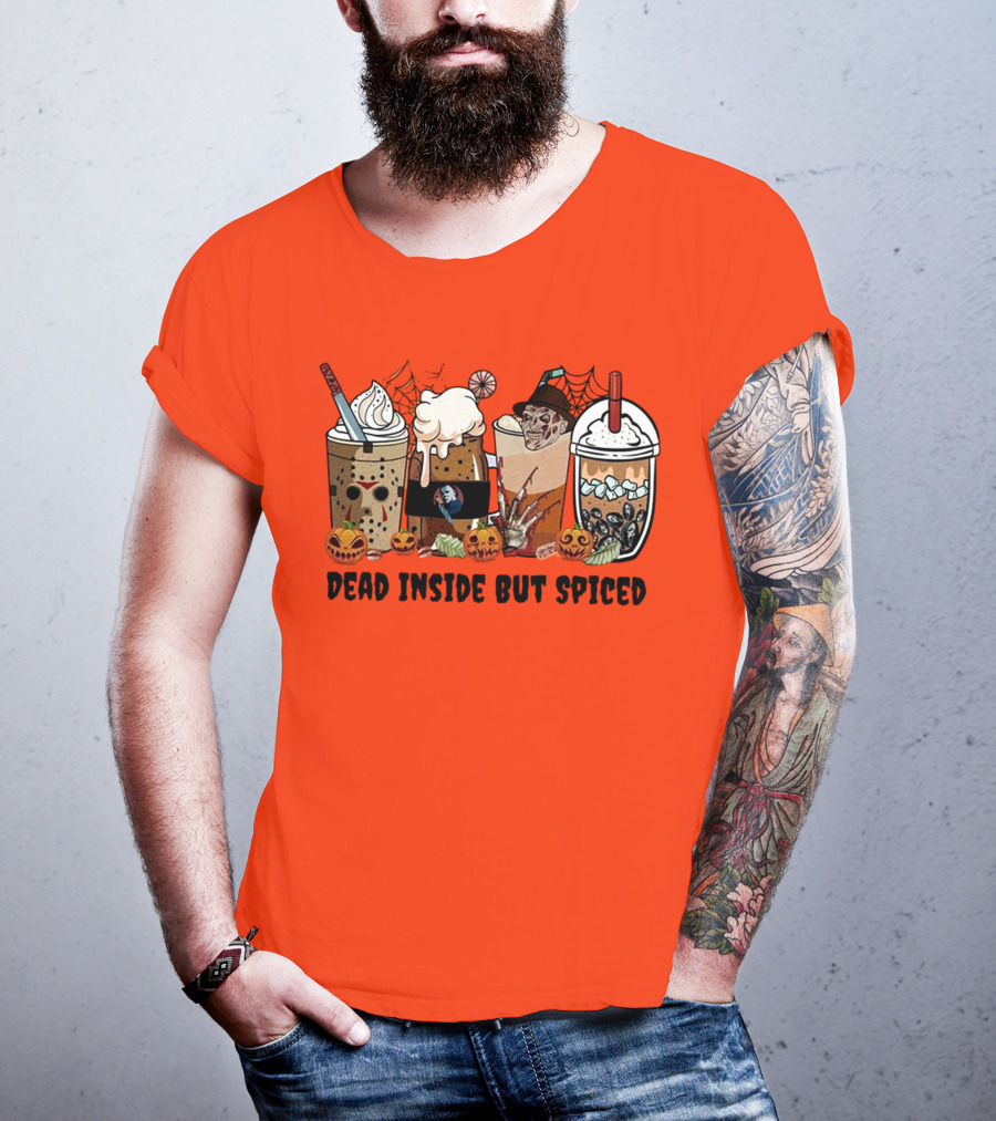 Dead Inside But Spiced Halloween Spooky Pumpkin Latte T-Shirt
