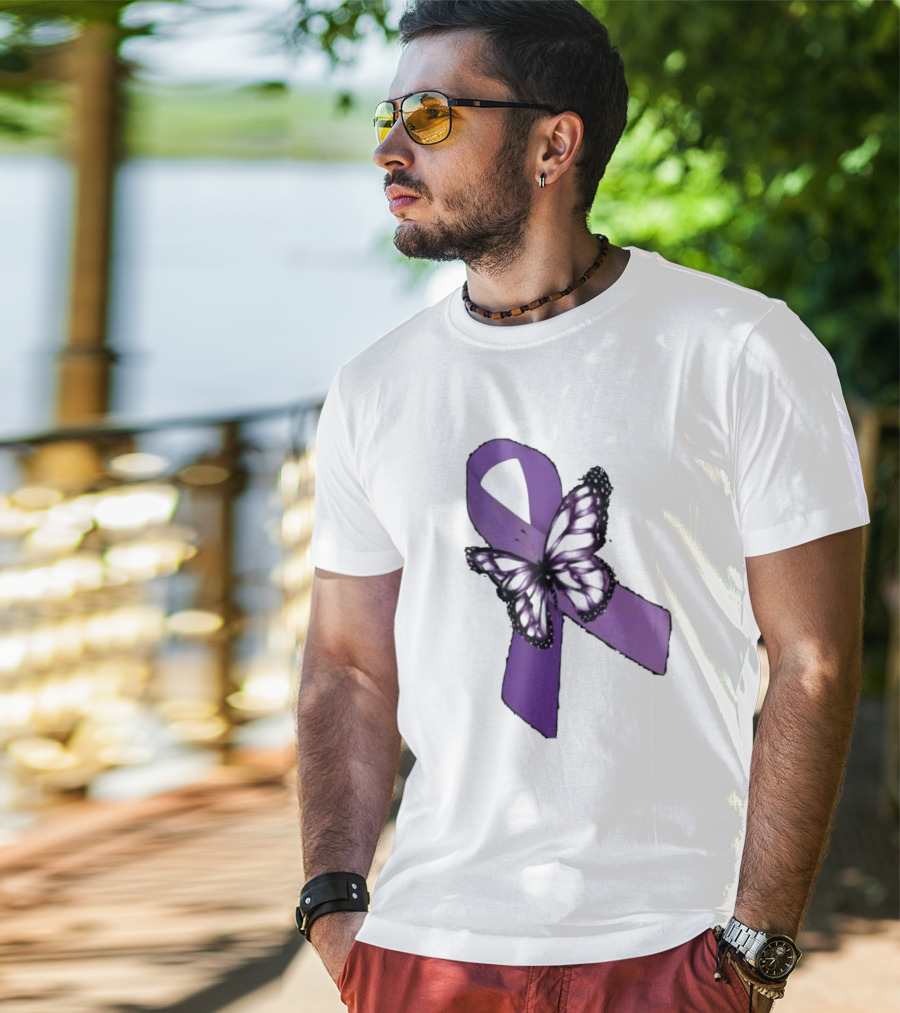 International Overdose Awareness Day Purple Butterfly T-Shirt
