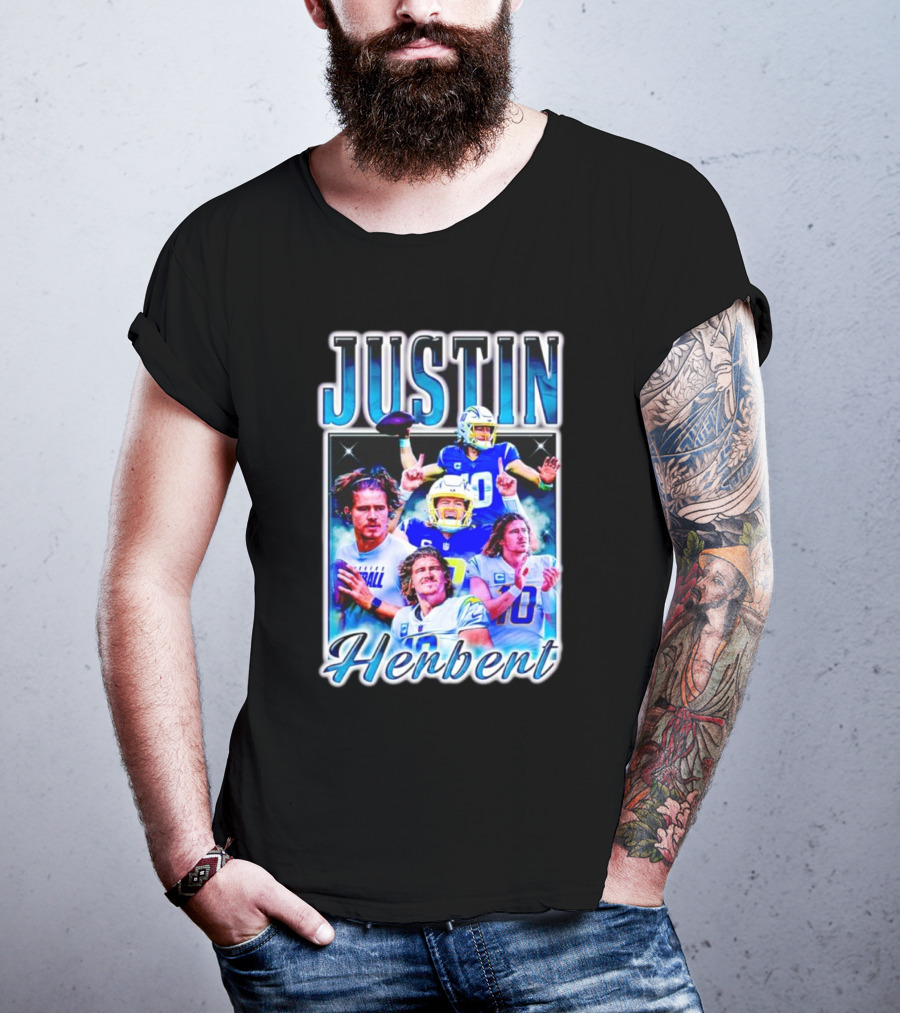 Justin Herbert Vintage Style 90S Sports 10 Helmet Football T-Shirt