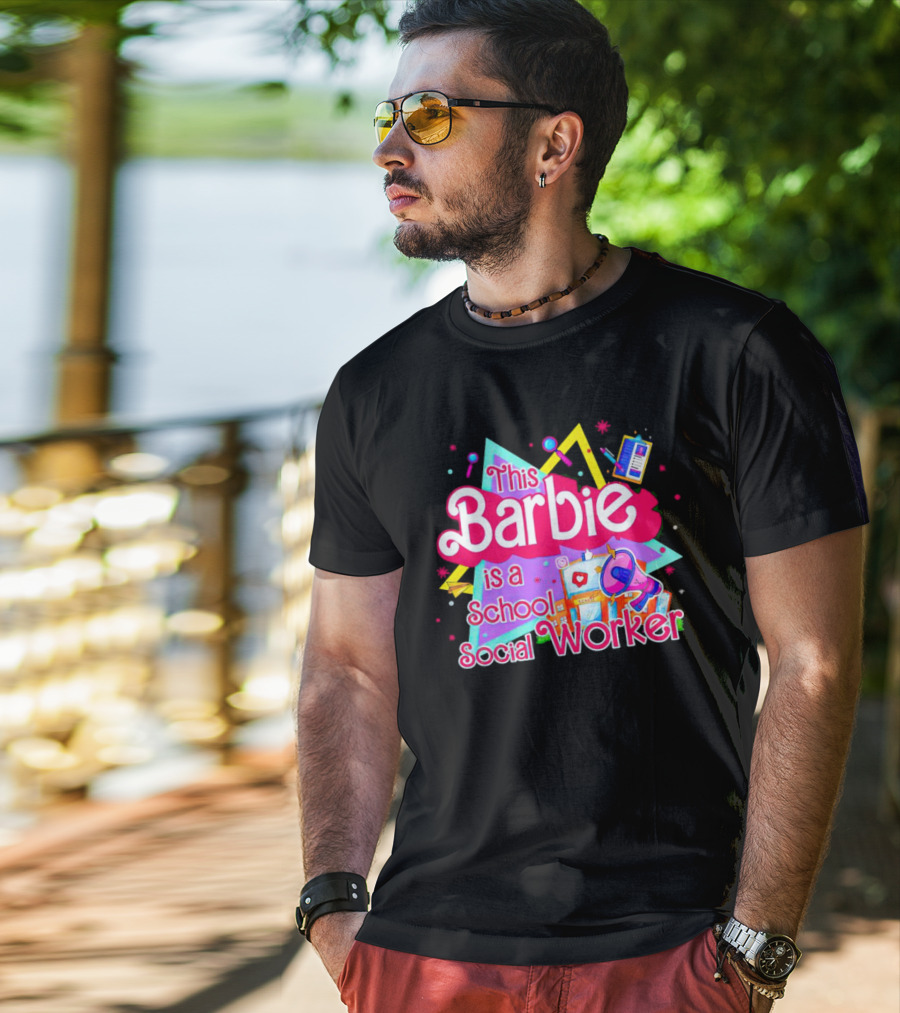 This Barbie Is A School Social Worker Retro 80s Educational T-Shirt