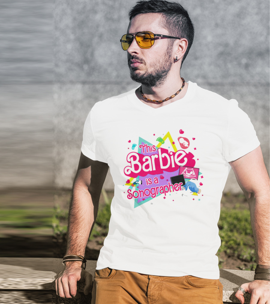 This Barbie Is A Sonographer With Hearts And Ultrasound Icons T-Shirt