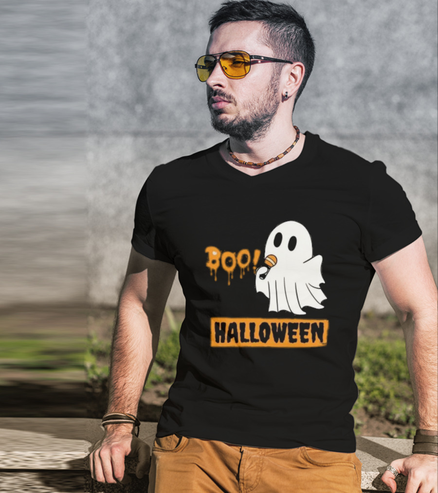 Happy Halloween Boo Cute Singing Ghost Halloween T-Shirt