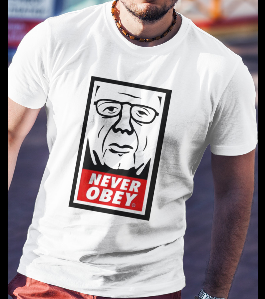 Never Obey Large Graphic Face T-Shirt