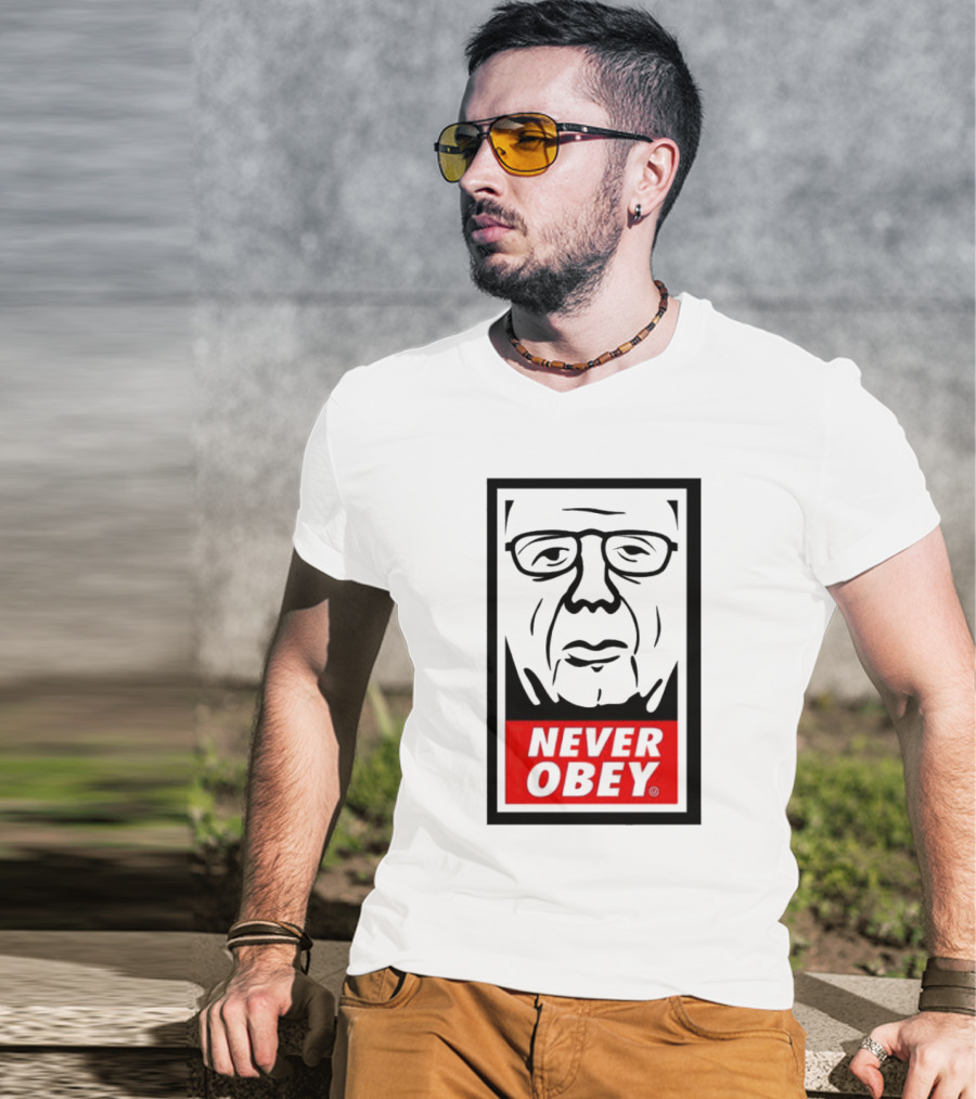 Never Obey Large Graphic Face T-Shirt